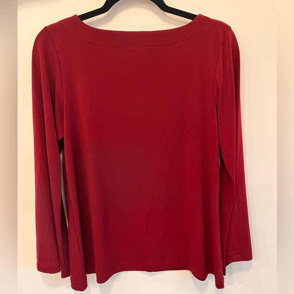 Red Flare Sleeve Shirt - Picture 2 of 4